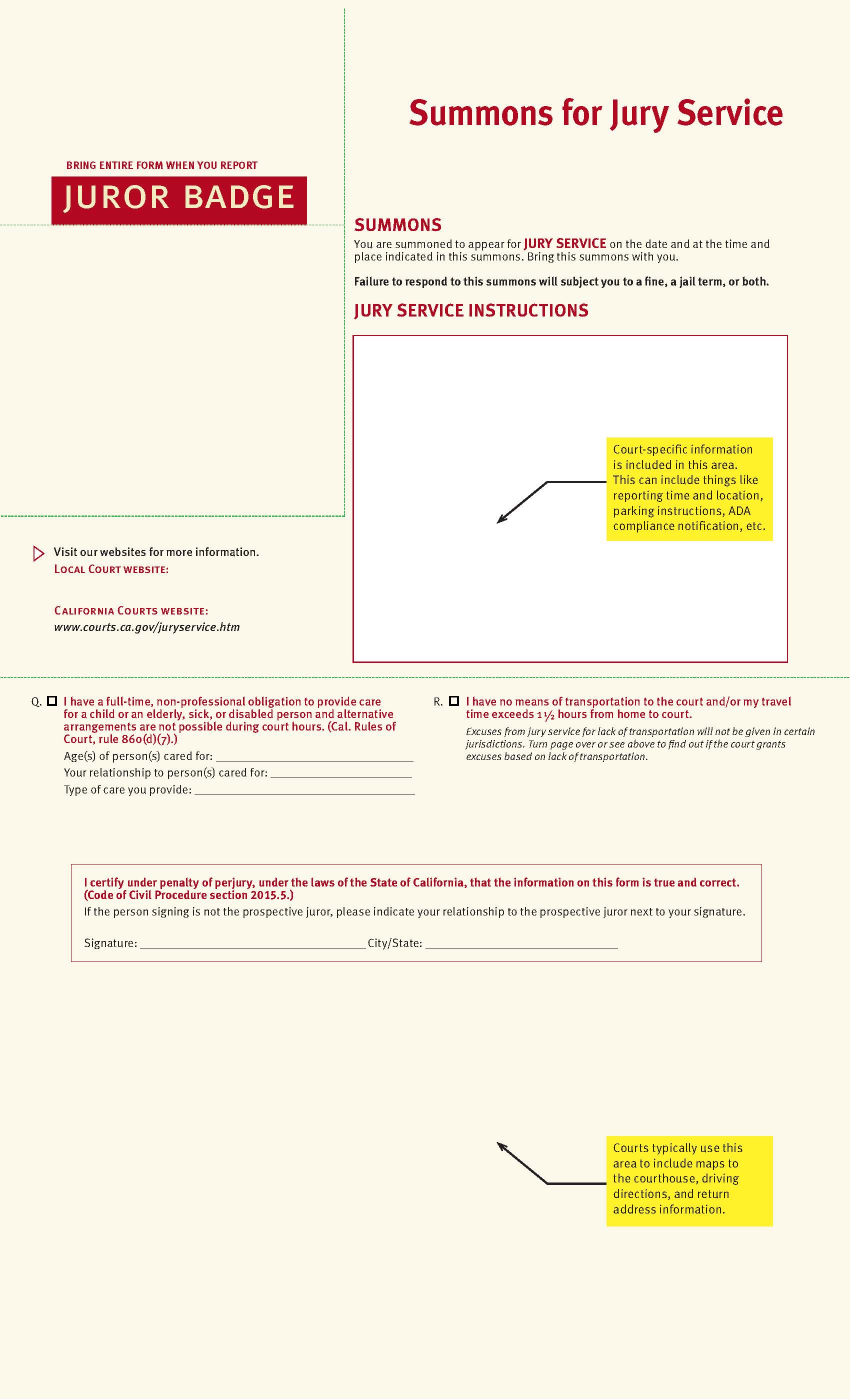 Thumbnail of Model Juror Summons Page 2